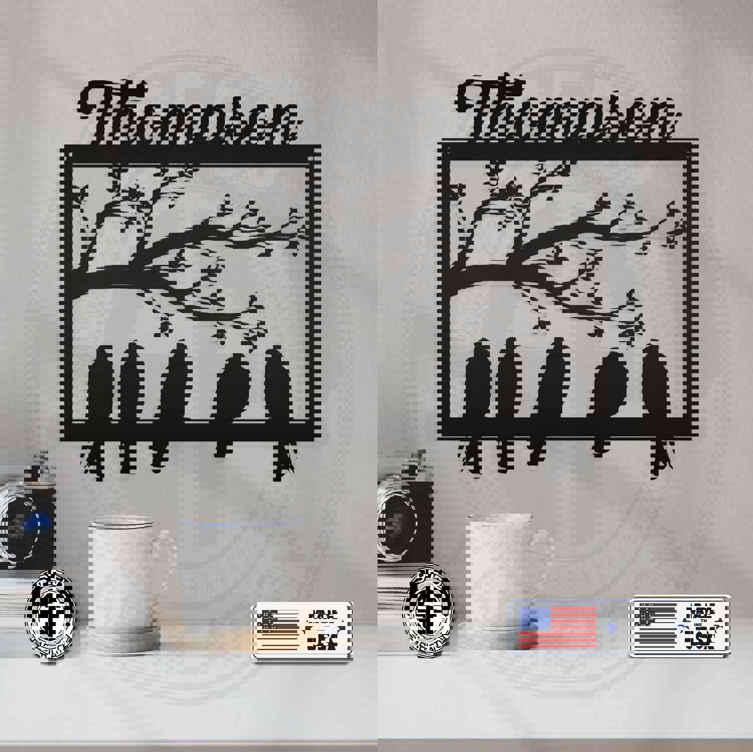 Personalized Birds Wall Decor Metal Sign - Unique Home & Gift Idea