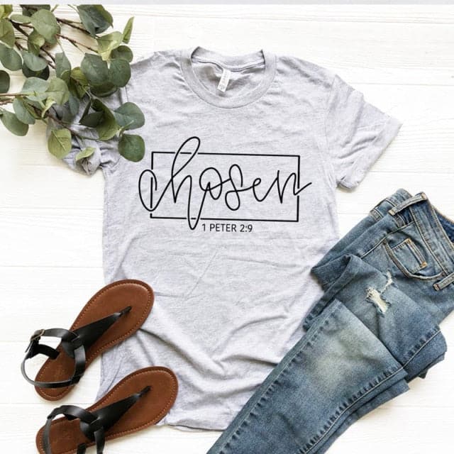 CHOSEN 1 Peter 2:9 Women's Fashion Premium Quality Christian Faith Based Burgundy Red T-Shirt