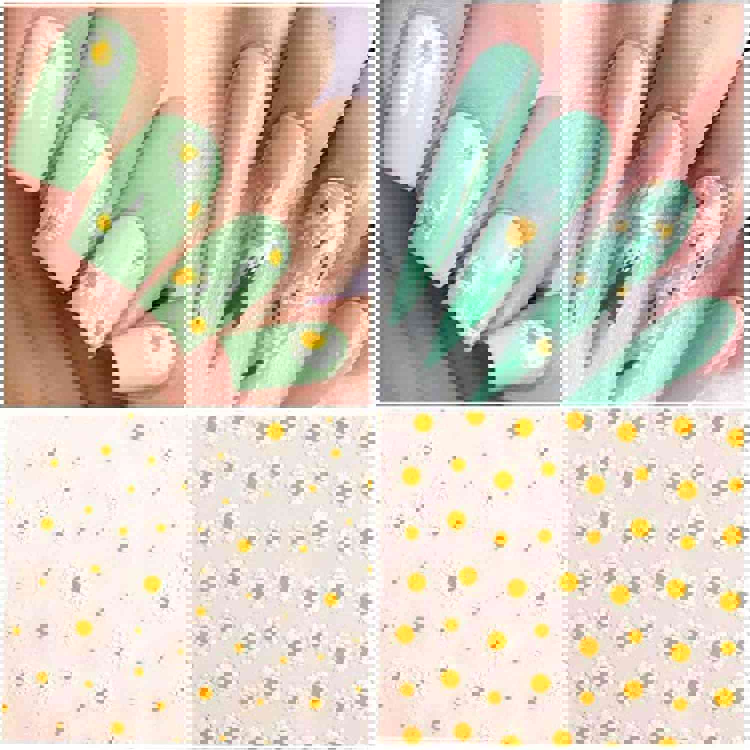 8 Sheets 3D Elegant Daisy and Sunflower Nail Stickers for DIY Manicure