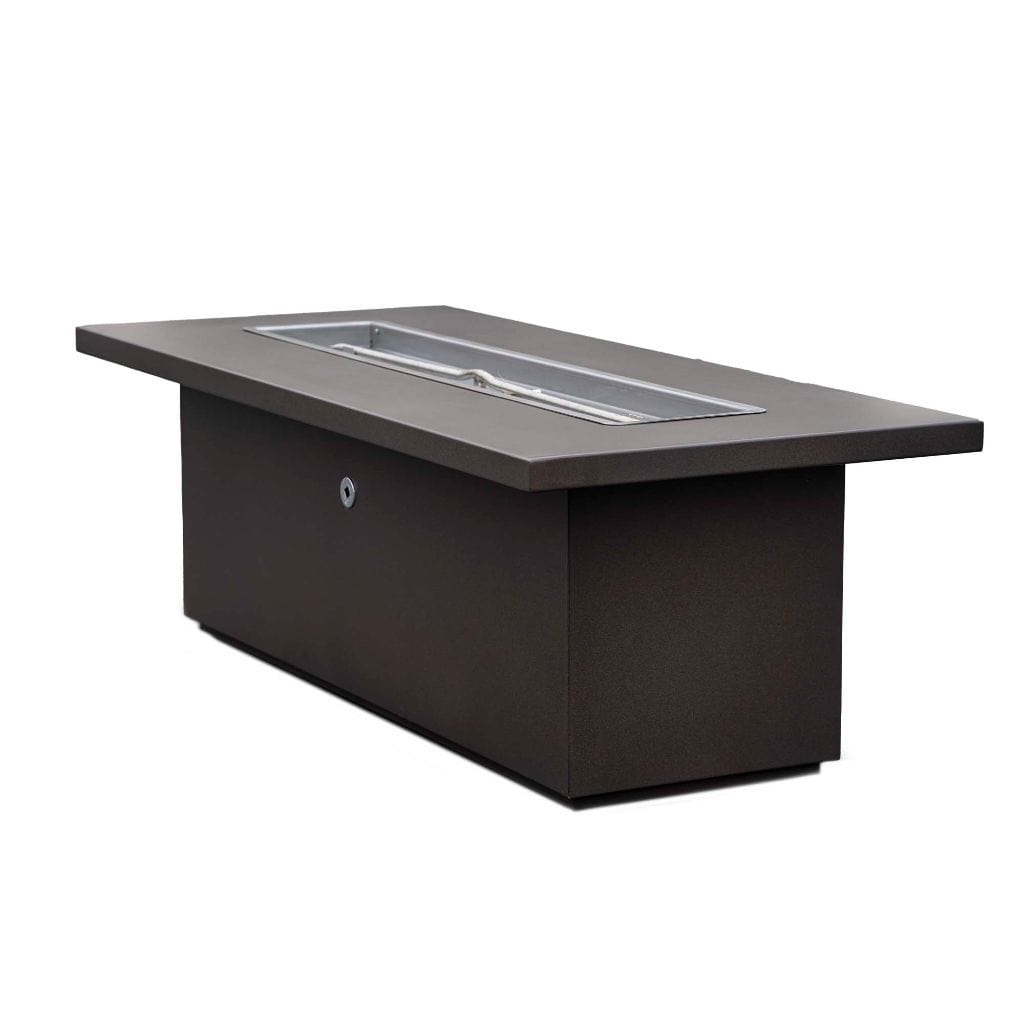 The Outdoor Plus 72 Fremont Powder Coated Steel Rectangle Fire Pit - 24 Inches Tall