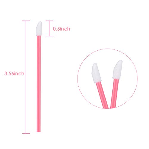 400PCS Disposable Lip Brushes - Pink Lip Gloss Applicator Wands for Makeup