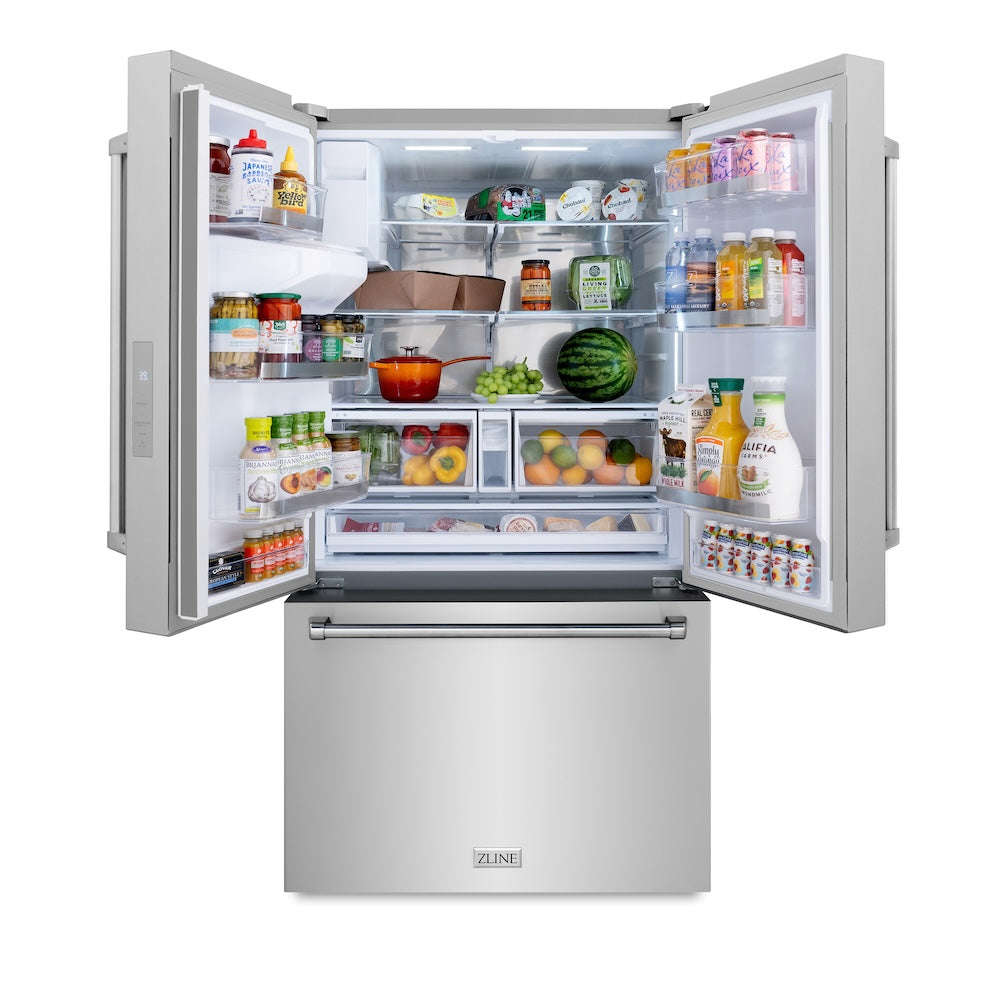 ZLINE 36 in. French Door Refrigerator with Dual Ice Maker and External Water Dispenser