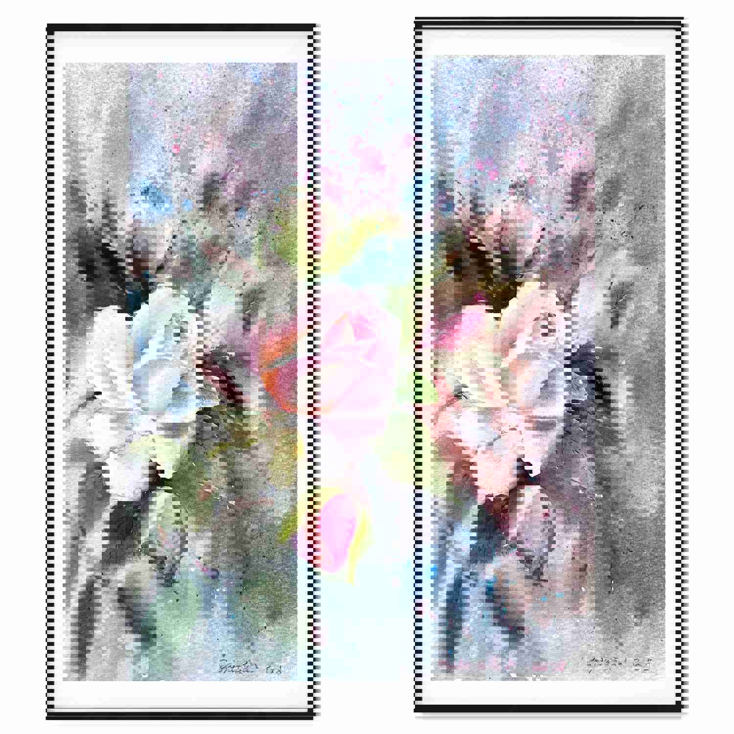 Pink Roses Painting - Original Watercolor Art, Botanical Wall Decor, Wedding Gift