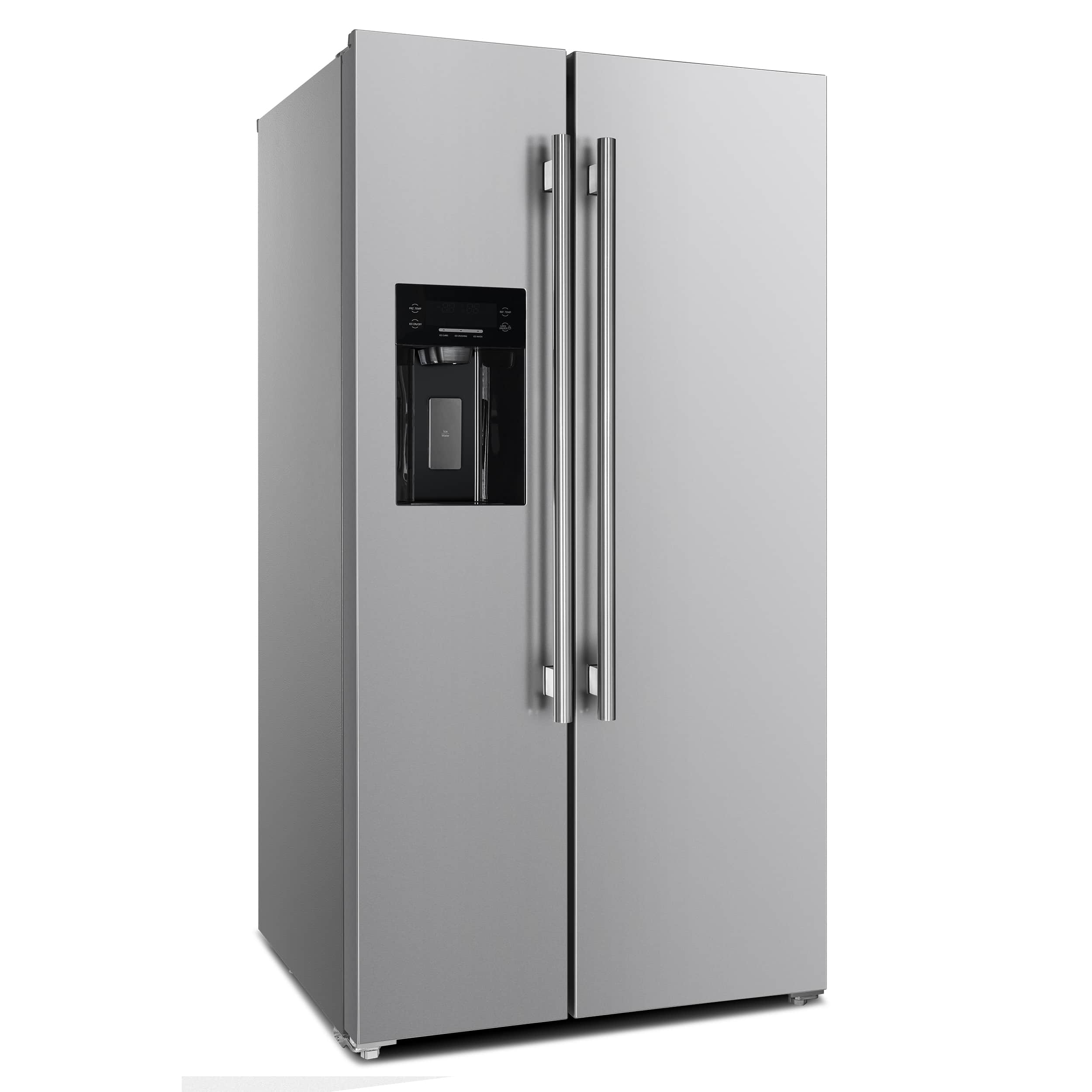Forno Salerno 36 Side by Side 20 Cu.Ft Stainless Steel Refrigerator with Ice Maker and Grill Trim