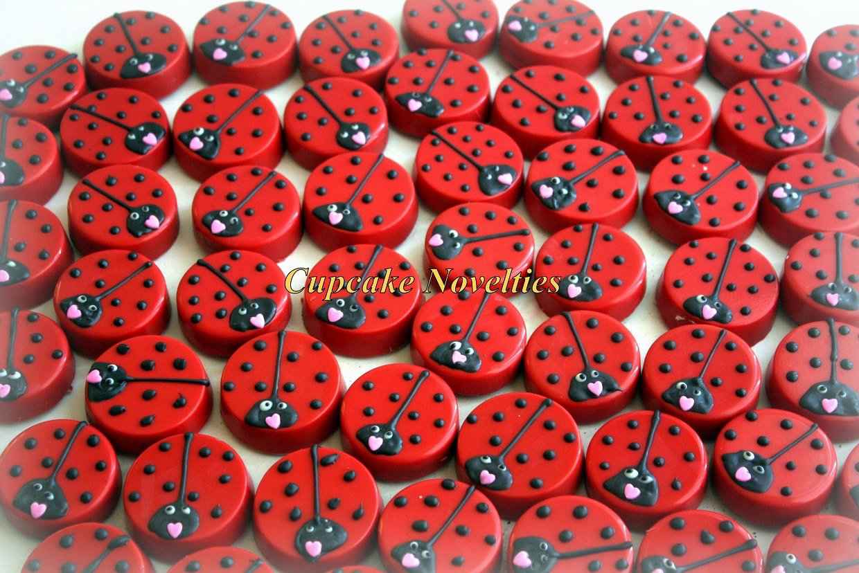 Custom Ladybug Themed Chocolate Oreo Cookies for Birthdays, Baby Showers & Valentine's Day