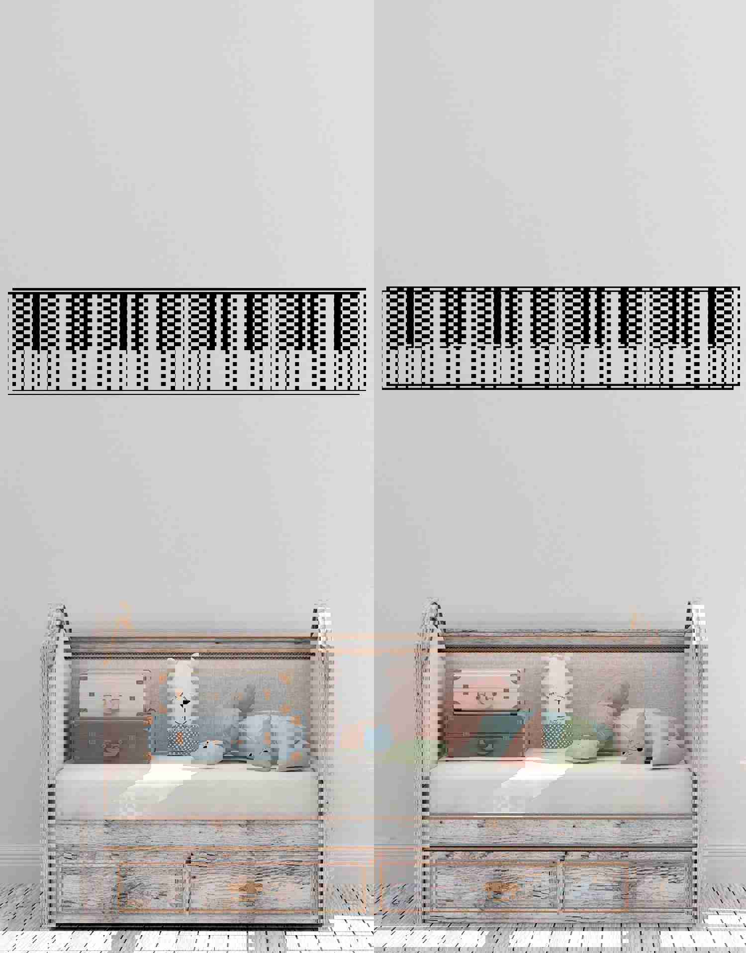Piano Keys Die-Cut Wall Decal Sticker - Musical Instrument Decor