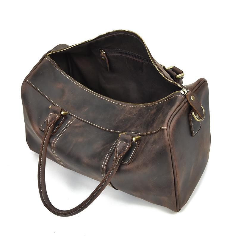 Vintage Leather Weekender Duffle Bag for Men - Italian Cowhide