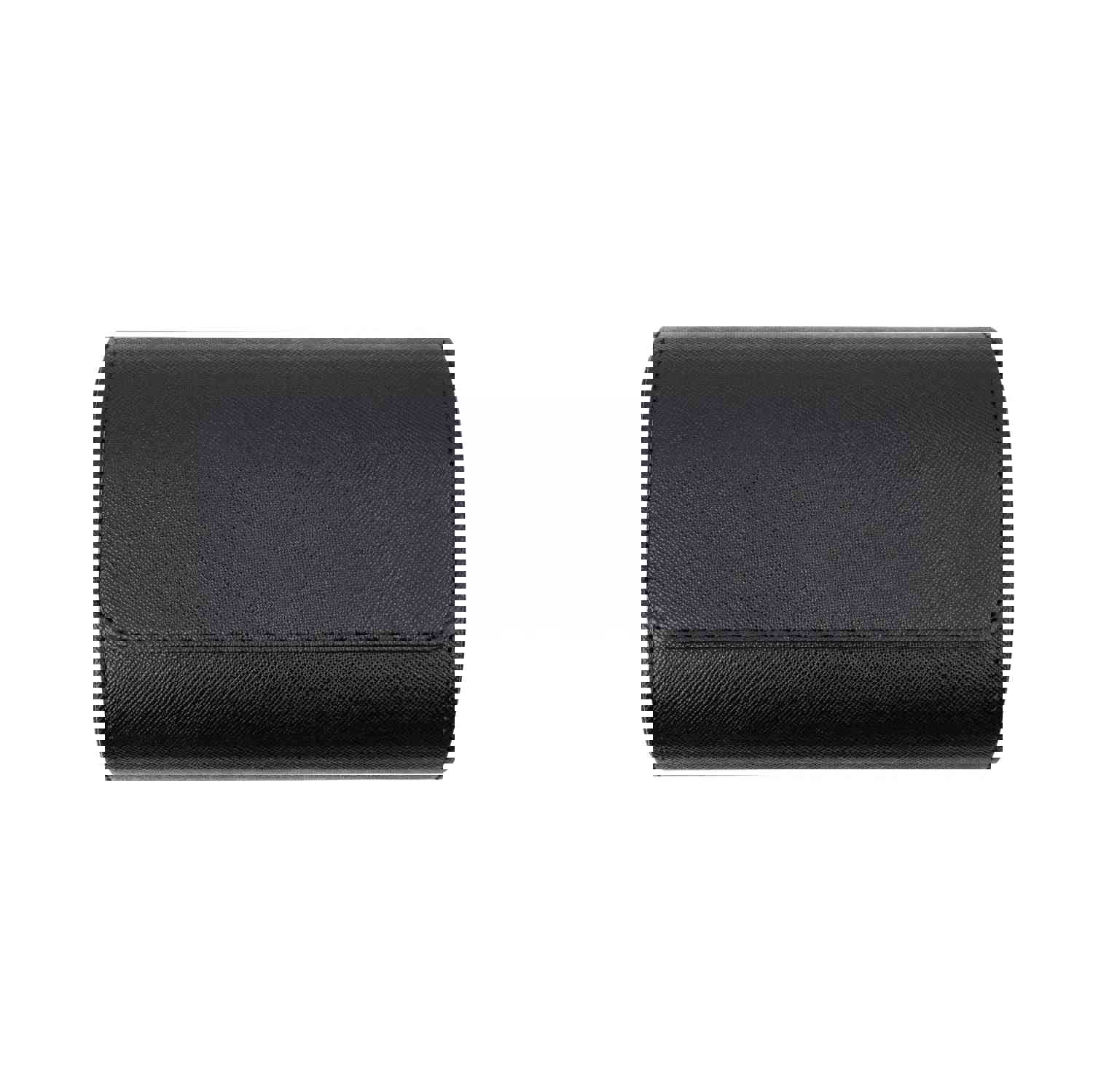 Saffiano Leather Watch Case in Black (2 Slots) - Premium Travel Storage