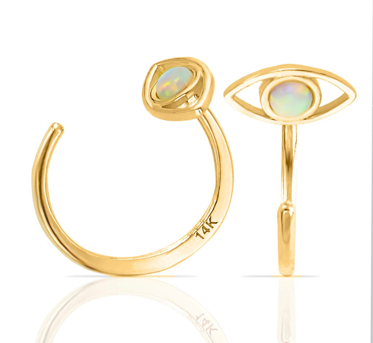 Simple Mini Slip On Huggie Cuff Earrings - Solid 14K Yellow Gold with Pearl - Buy 3 Get 1 Free