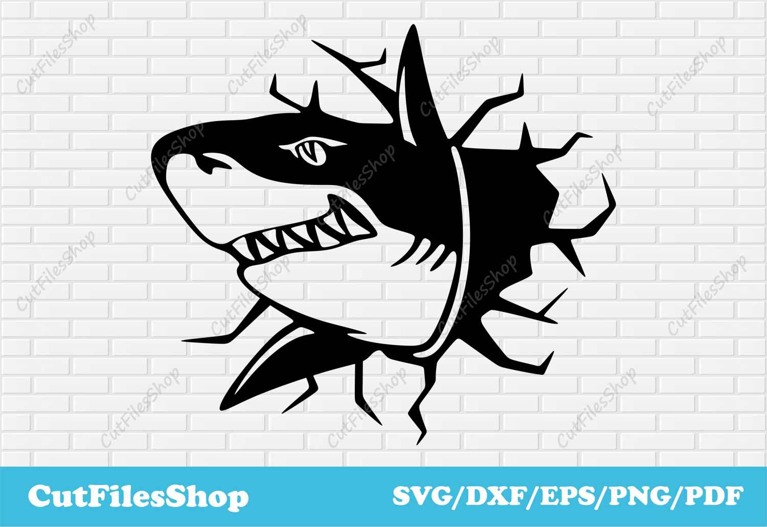 Shark SVG Cut File - Digital Download for CNC, Laser, and T-Shirt Designs