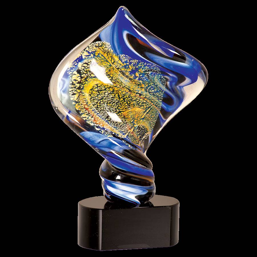 11 Diamond Twist Art Glass Sculpture