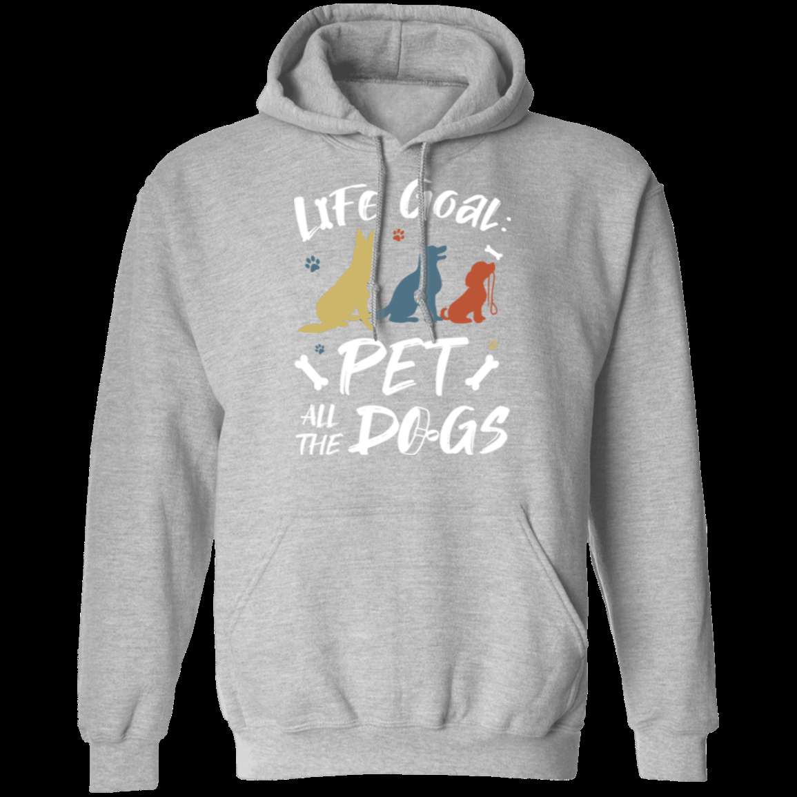 PET ALL THE DOGS LADIES Pullover Hoodie 8 oz
