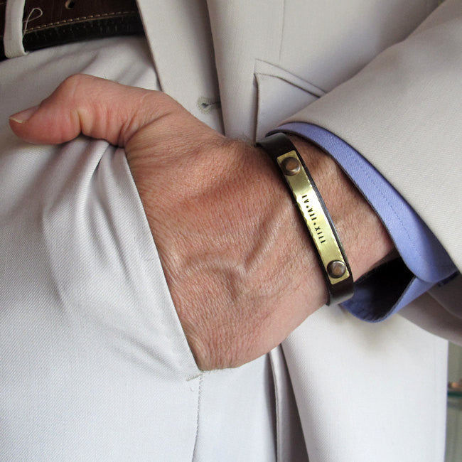Custom ID Wristband - Personalized Birthday Gift for Men