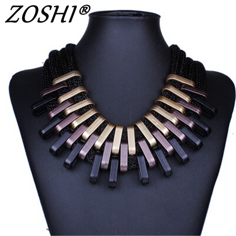 2021 Acrylic Punk Vintage Statement Necklace for Women - Gradient Drops Choker Maxi Colar Feminino