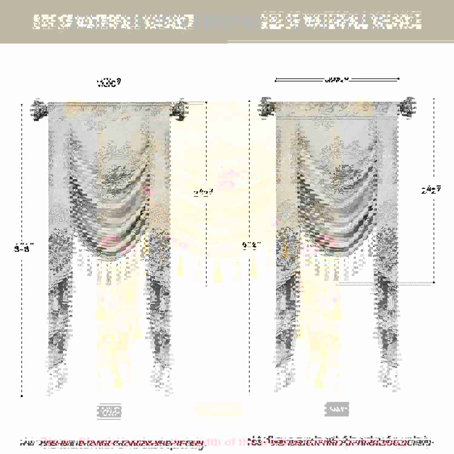 Carmel Swag Valance with Exquisite Floral Patterns