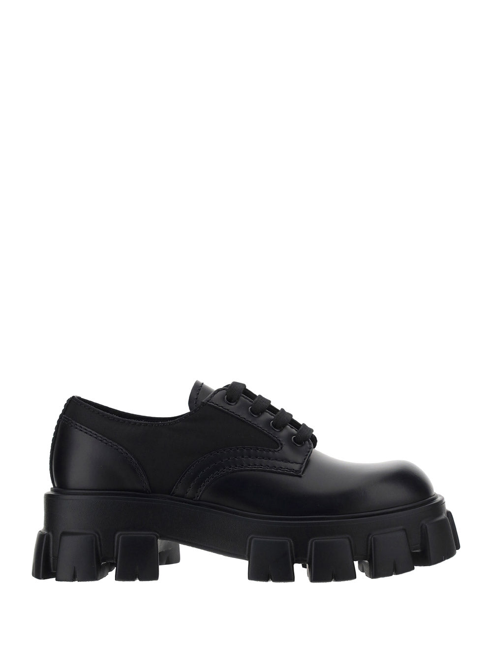 Monolith Brushed Rois Leather & Nylon Lace-up Shoes - Black