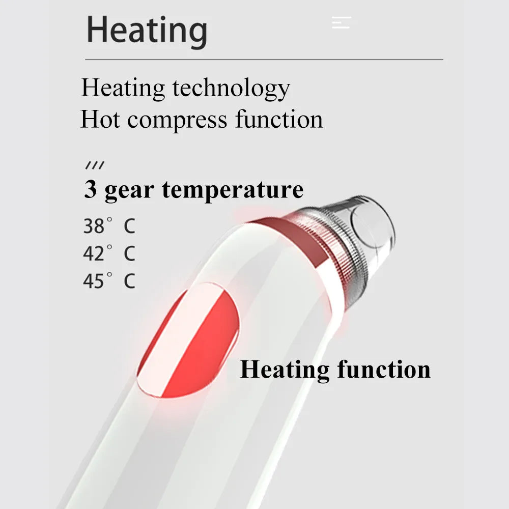 Electric Blackhead Remover Pore Cleaner Vacuum with 3 Temperature Levels