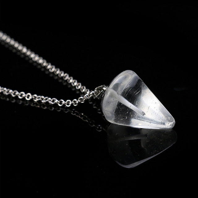 New Natural Stone Quartz Pendant Chain Necklace for Women - Vintage Fashion Jewelry