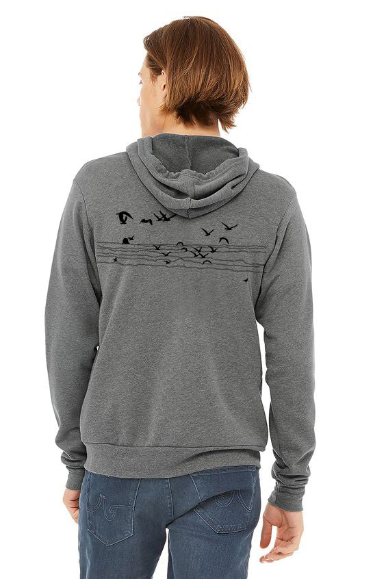 Seagull Beach Limited Edition Ultra Soft Zip-Up Hoodie - Unisex Deep Heather