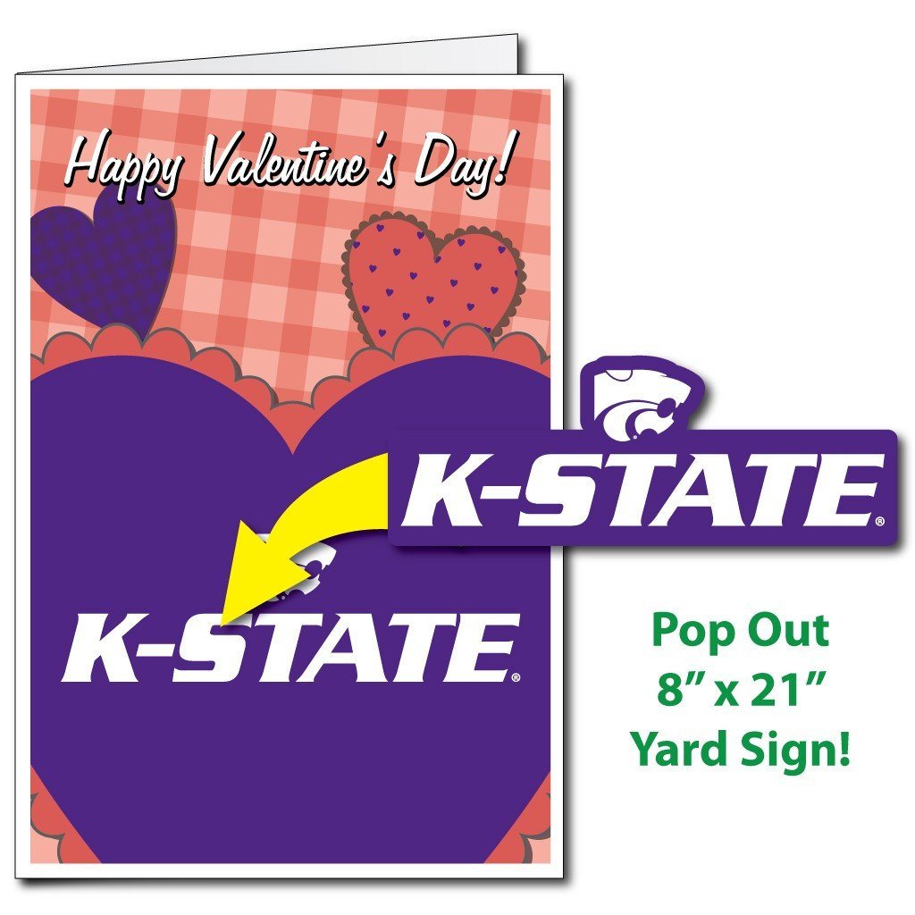 2x3 Huge Kansas State Valentines Day Card & Yard Sign