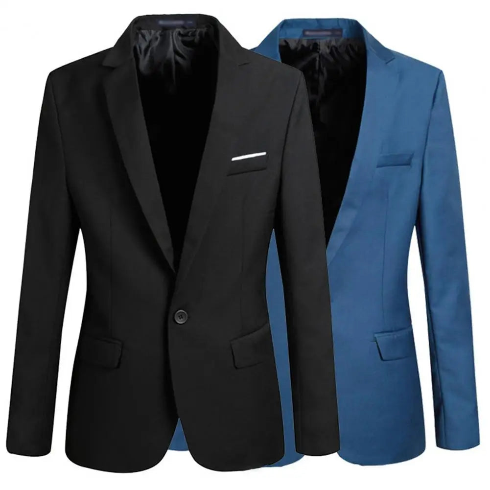 Men's Pure Color Coat Jacket Casual Formal Blazer
