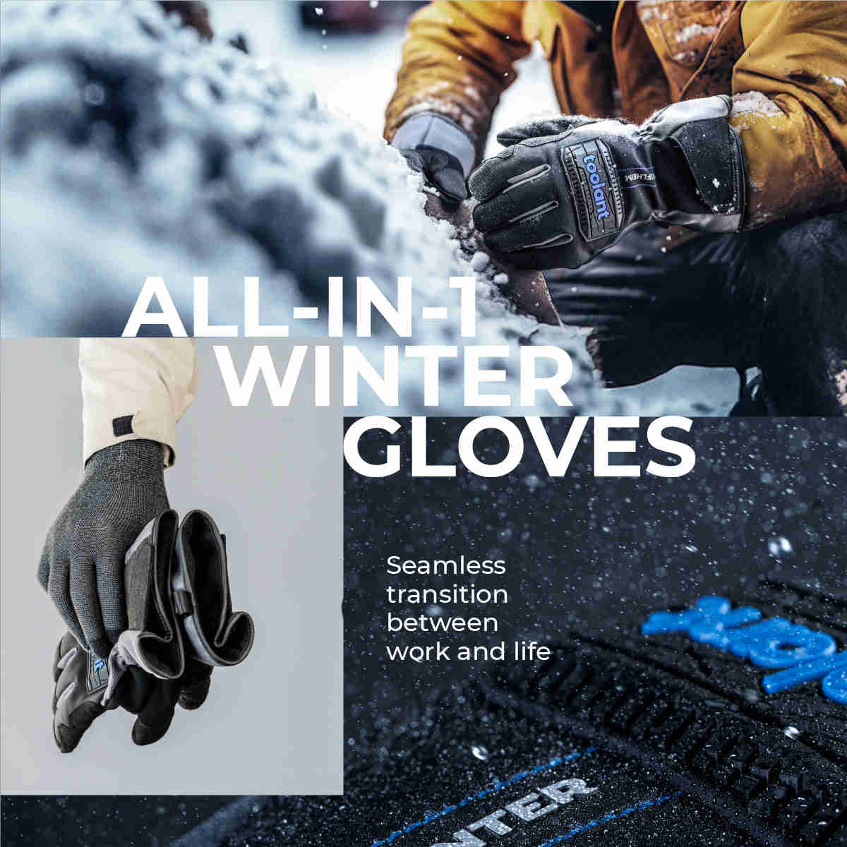 Waterproof Winter Work Gloves for Men with Long Cuff and 3M Insulation