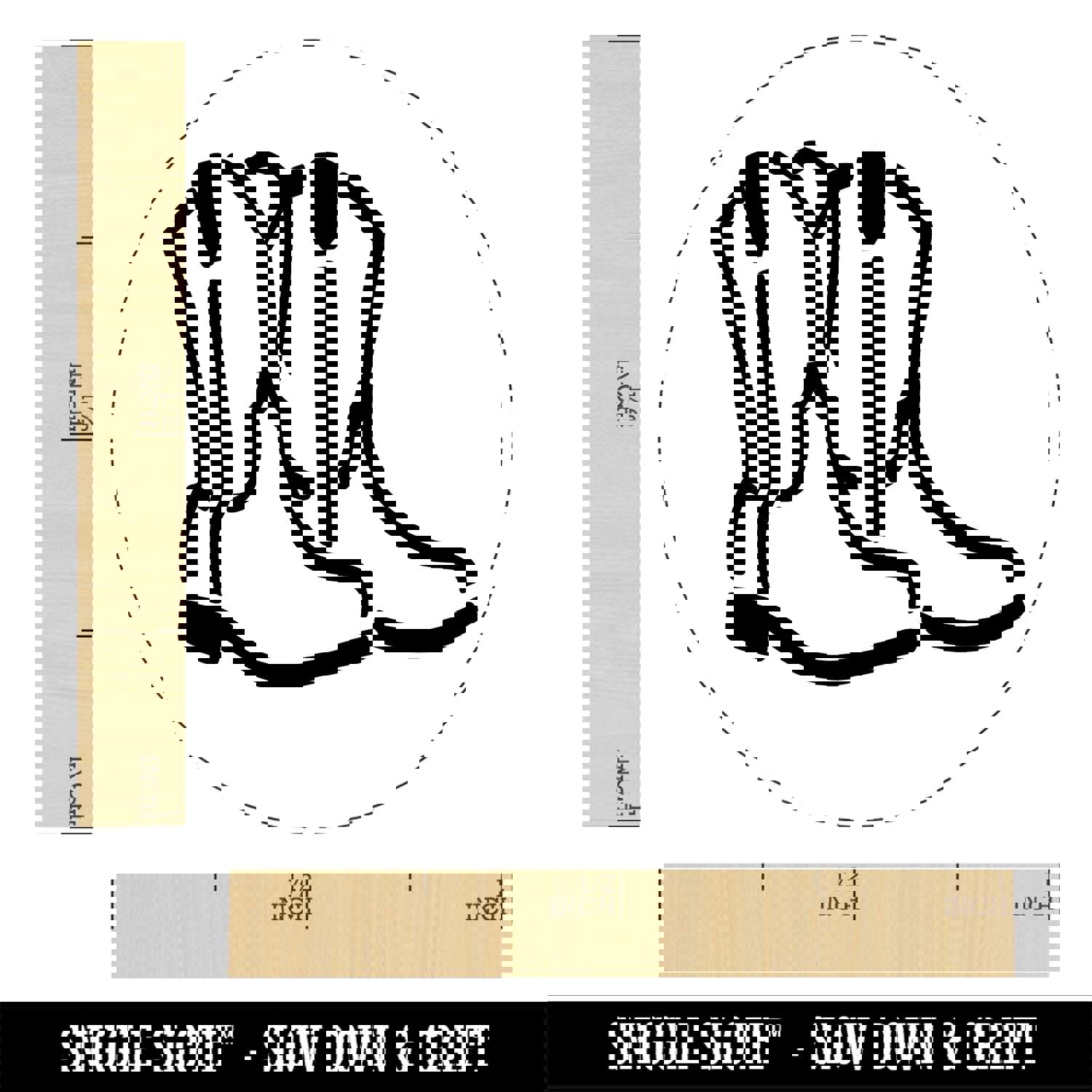 Simple Cowboy Cowgirl Boots Country Farm Life Self-Inking Rubber Stamp Ink Stamper for Stamping Crafting Planners