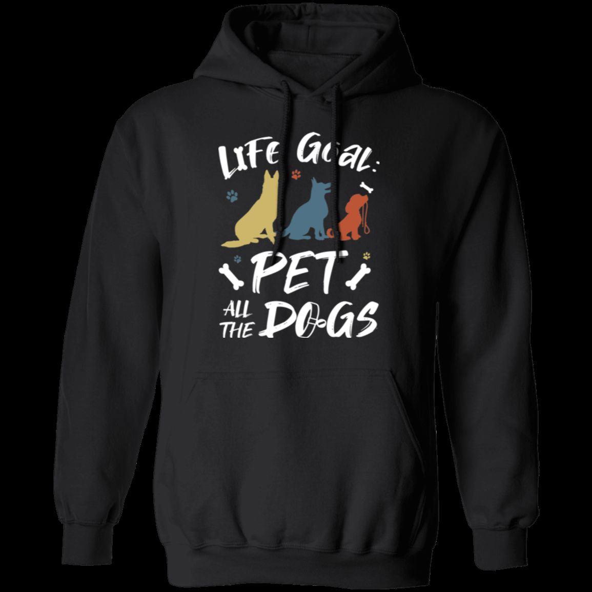 PET ALL THE DOGS LADIES Pullover Hoodie 8 oz