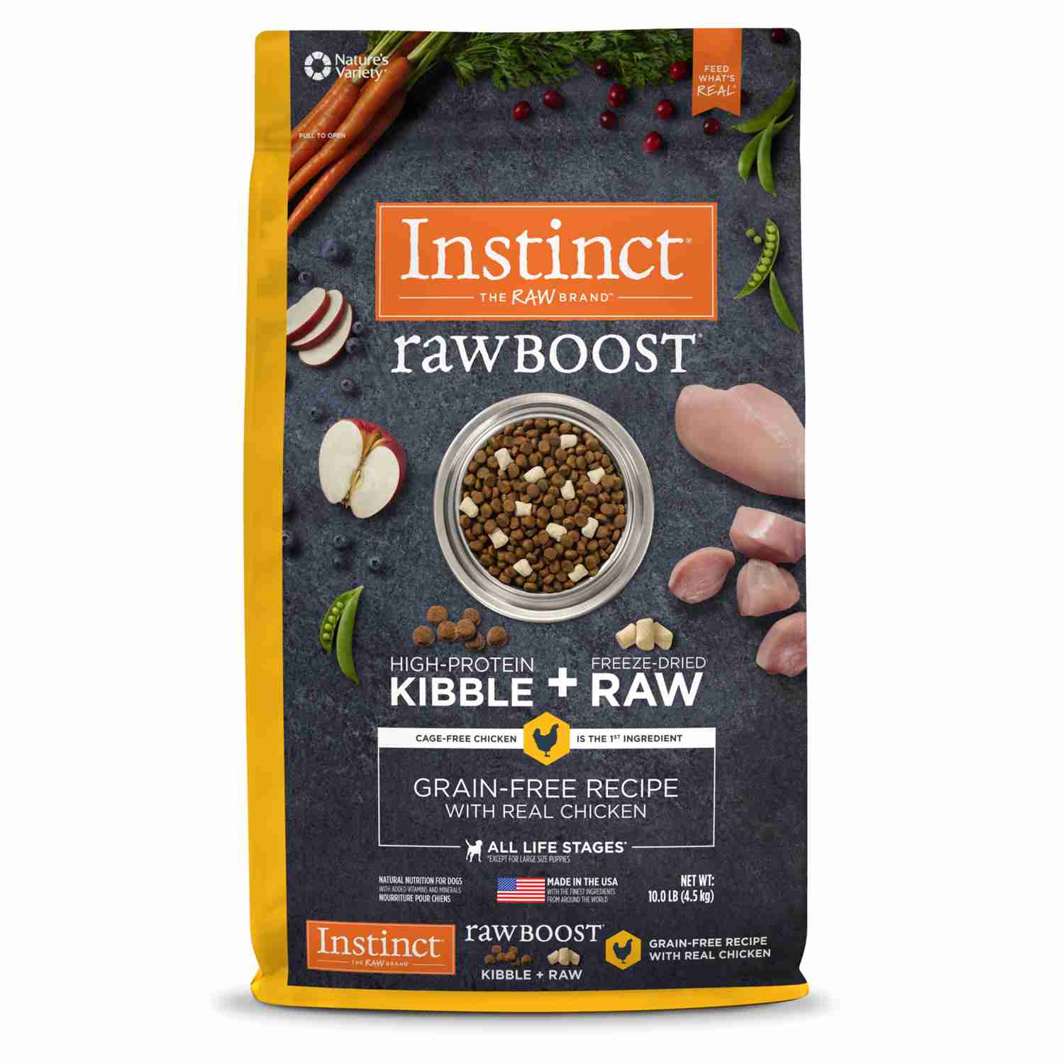 Instinct Raw Boost Chicken, Dry Dog Food - High Protein, Grain-Free Nutrition