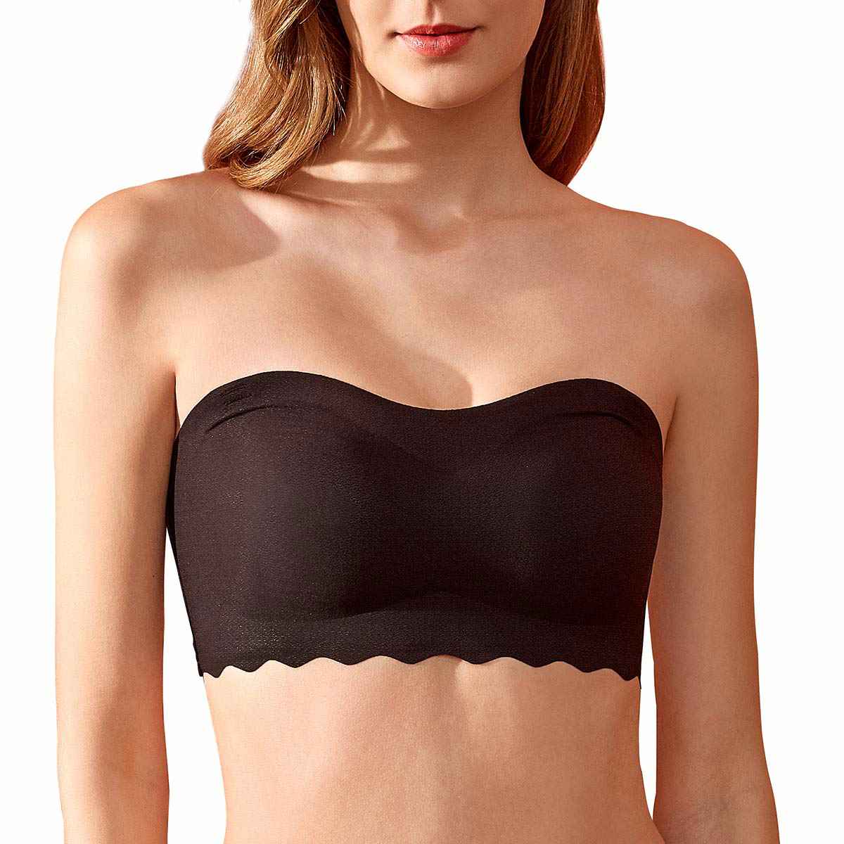 Bettybra® Women's Push Up Bandeau Bra - Convertible Strapless No Wire Lift Up Bra (BUY ONE GET ONE FREE) - BLACK+BEIGE