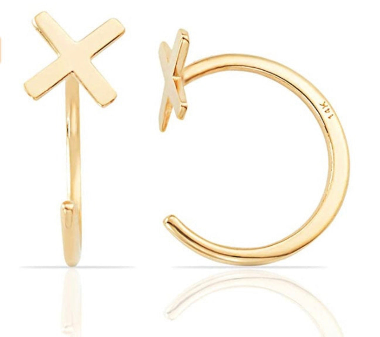 Simple Mini Slip On Huggie Cuff Earrings - Solid 14K Yellow Gold with Pearl - Buy 3 Get 1 Free