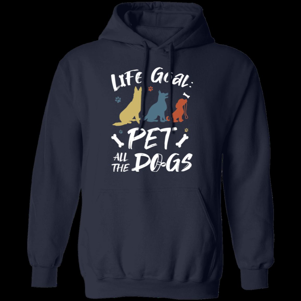 PET ALL THE DOGS LADIES Pullover Hoodie 8 oz