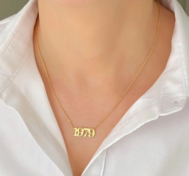 PREORDER: Custom Year Pendant - Personalized Sterling Silver Jewelry