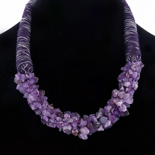 New Bohemia Statement Choker with 100% Natural Coral Stone for Women