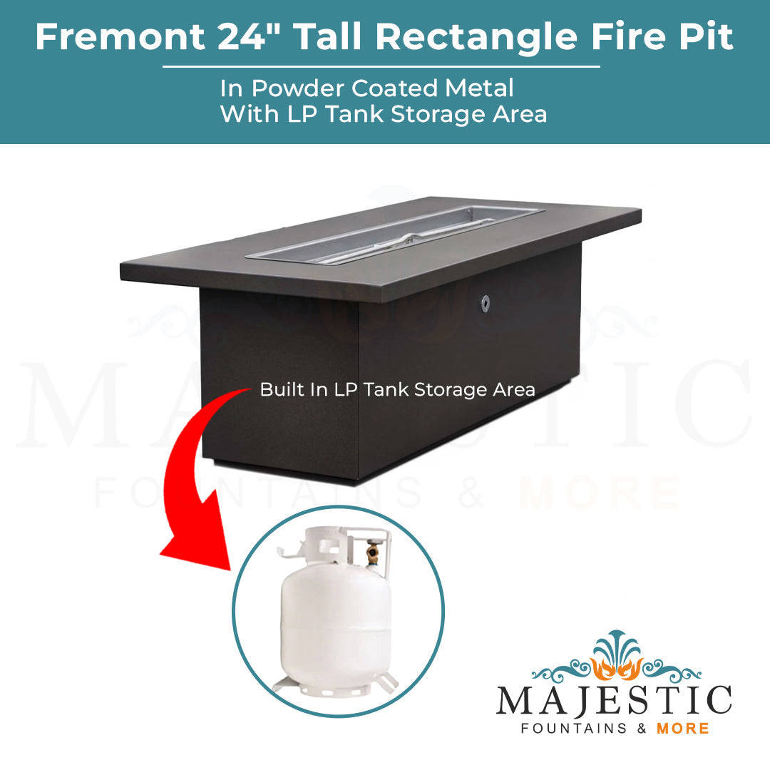 Outdoor Plus Fremont 24 Tall Rectangle Fire Pit with Free Cover
