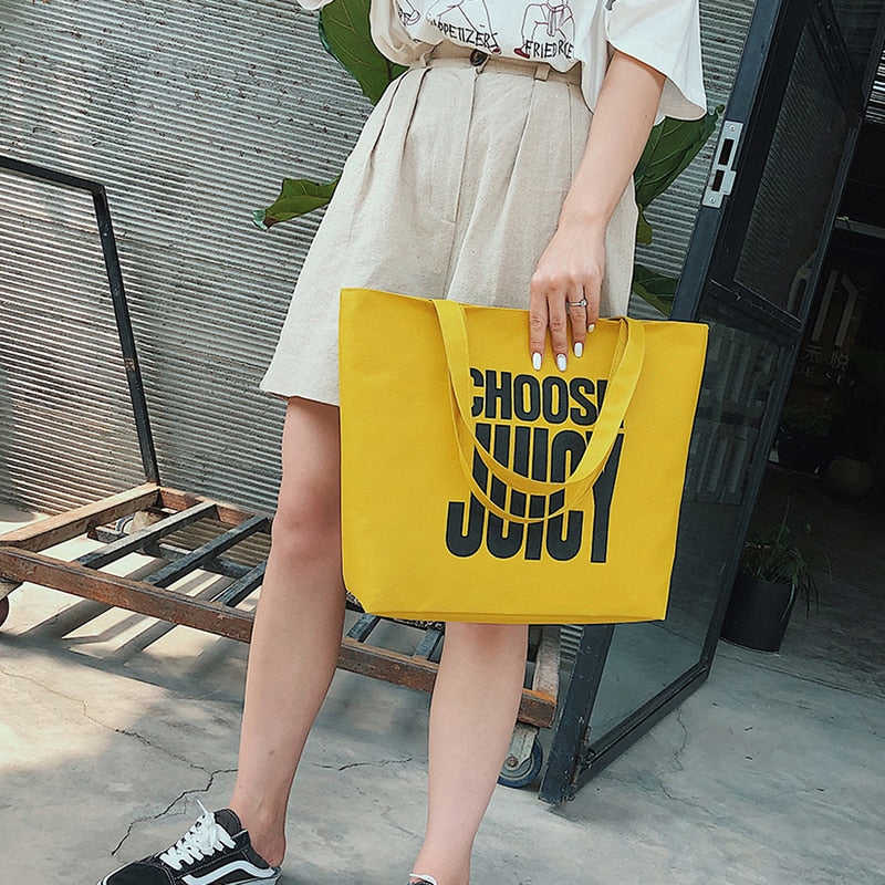 Women's Large-Capacity Letter Printing Nylon Tote Bag for Travel