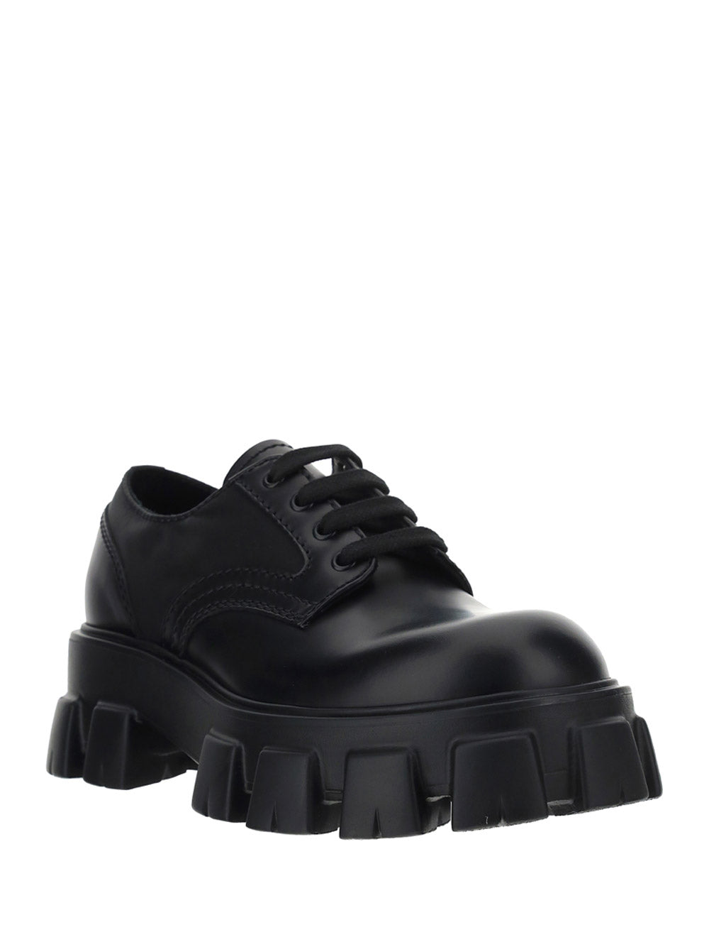 Monolith Brushed Rois Leather & Nylon Lace-up Shoes - Black