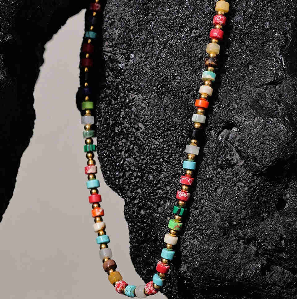 Valentina Natural Stone Necklace - Elegant Gemstone Jewelry with 18K Gold PVD