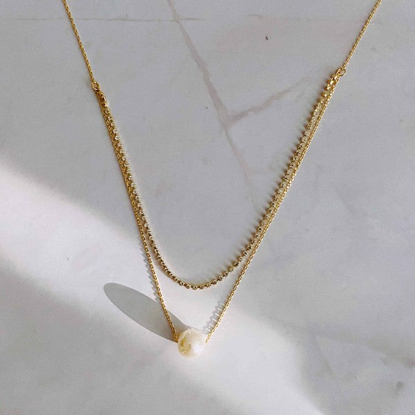 Layered Pearl And Shine Necklace - Elegant & Glamorous Jewelry