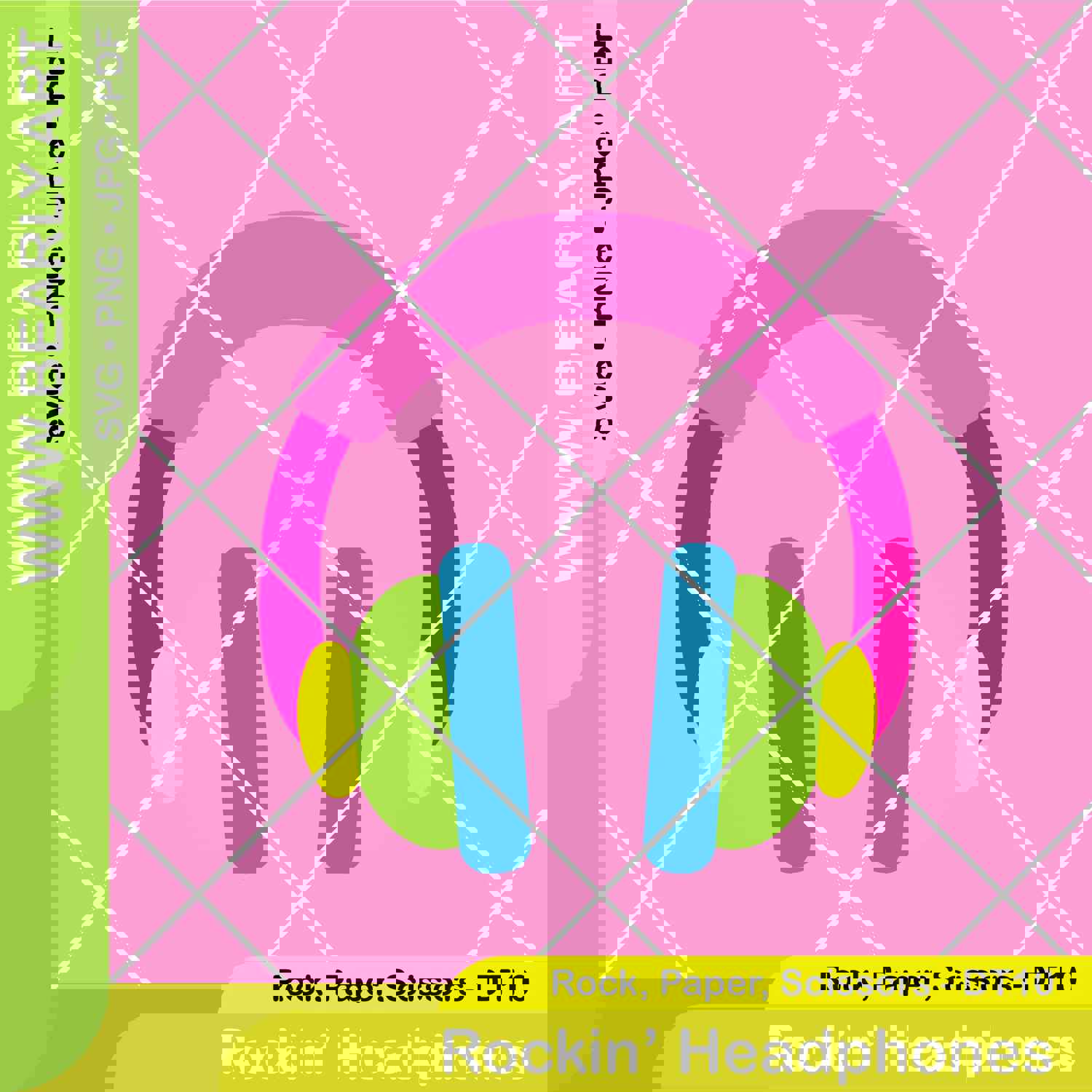 Rockin Headphones - Design Team 10 - Rock, Paper, Scissors SVG Bundle