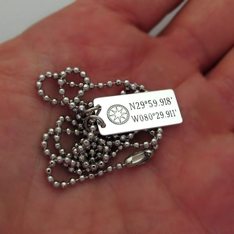 Personalized Sterling Silver Name Necklace for Men - Custom Engraved Gift