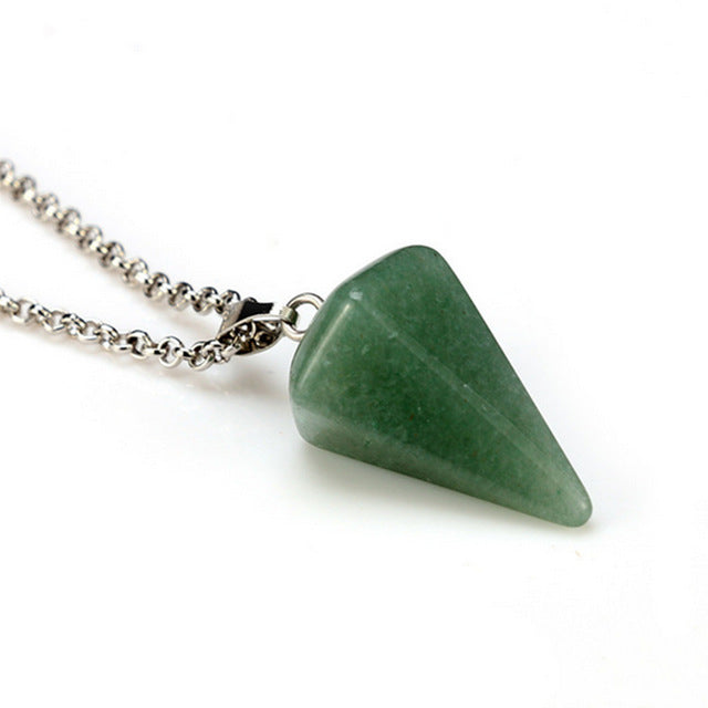 New Natural Stone Quartz Pendant Chain Necklace for Women - Vintage Fashion Jewelry