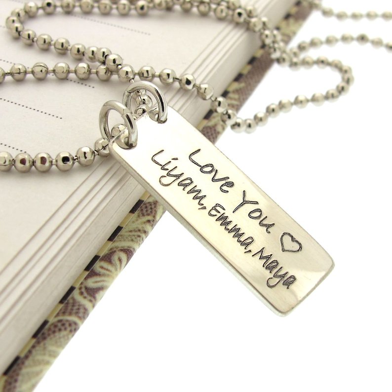 Personalized Sterling Silver Name Necklace for Men - Custom Engraved Gift