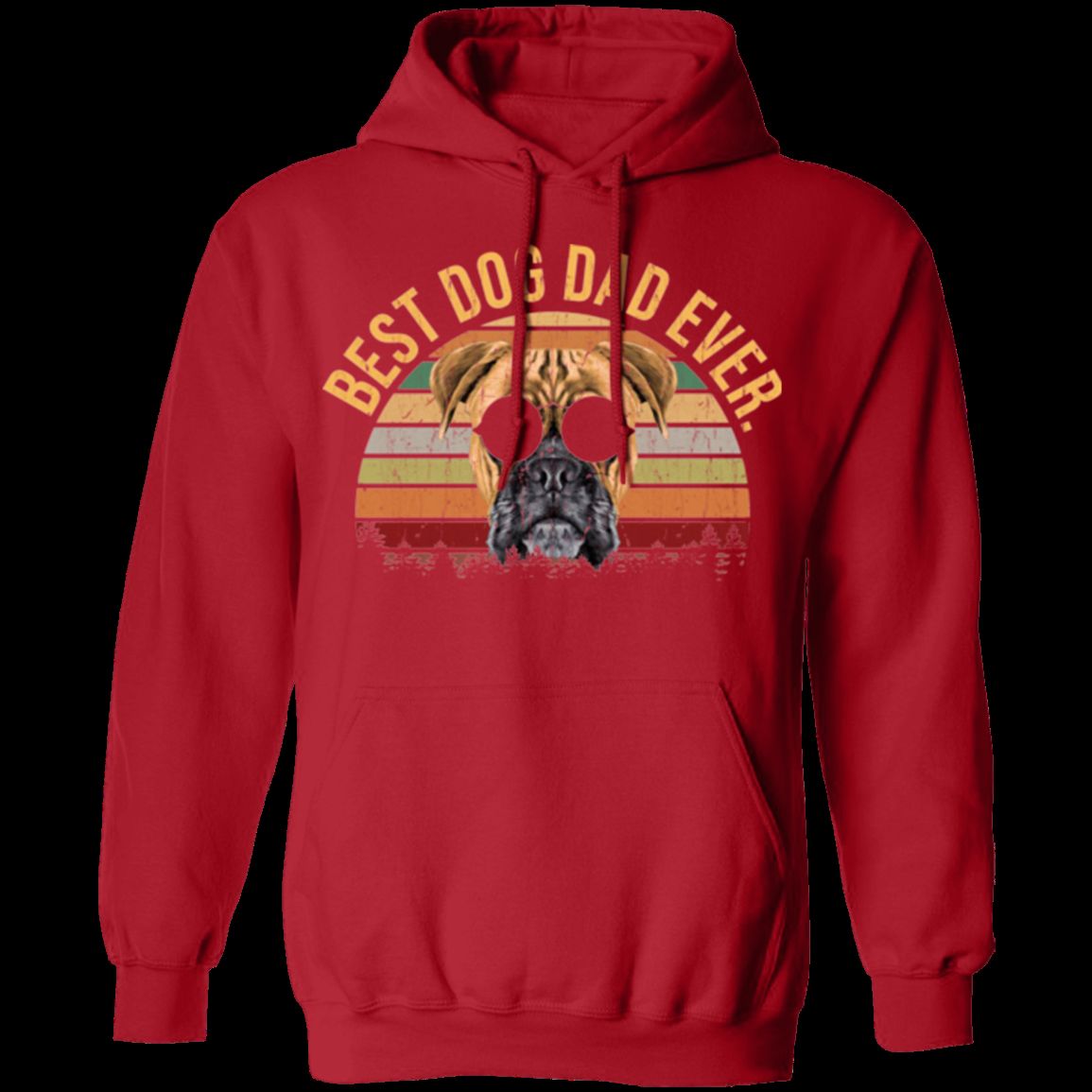 BEST DOG DAD EVER Pullover Hoodie - 8 oz Unisex Hoodie with Digital Print
