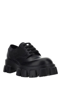 Monolith Brushed Rois Leather & Nylon Lace-up Shoes - Black