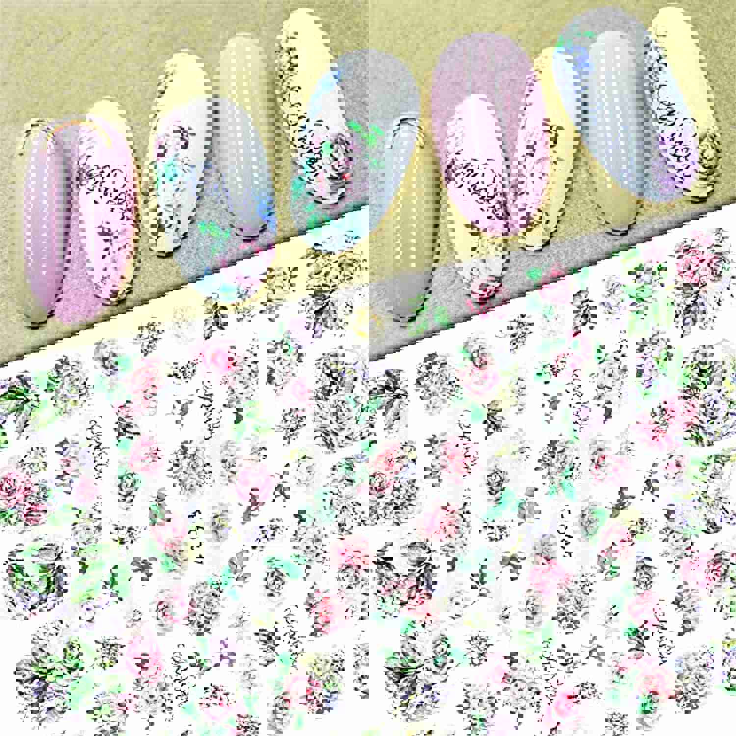 Dornail 8 Sheets Butterfly Floral Nail Stickers - Self-Adhesive Summer Nail Art Decals