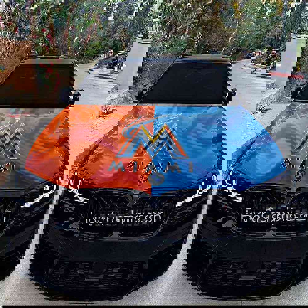 Miami Marlins Itasha Car Vinyl Hood Wrap Decal Sticker
