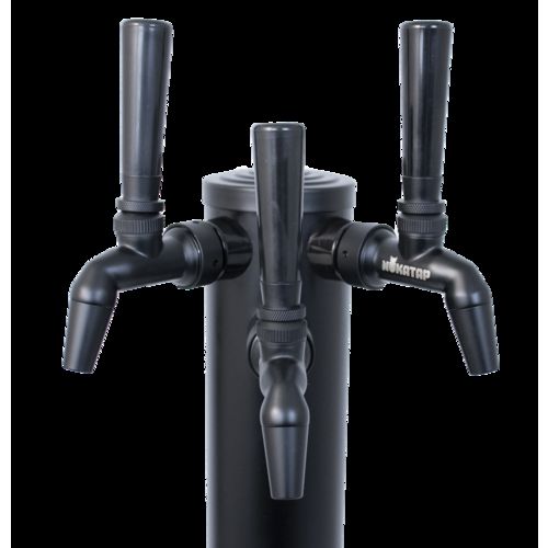 Komos® V2 Full Size Energy Efficient Kegerator with Matte BLACK Stainless Steel NukaTap Faucets