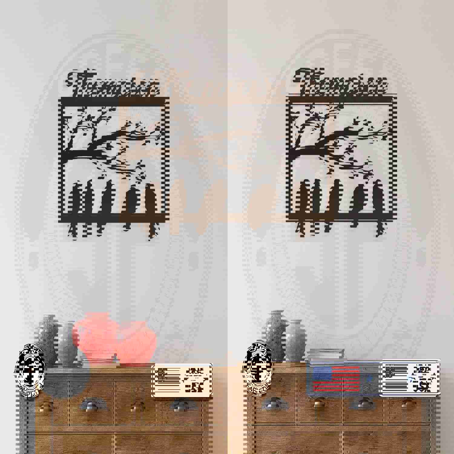 Personalized Birds Wall Decor Metal Sign - Unique Home & Gift Idea