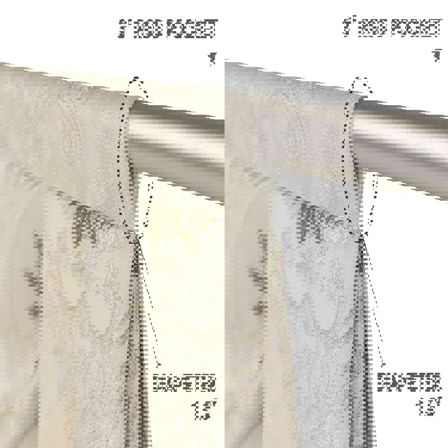 Carmel Swag Valance with Exquisite Floral Patterns